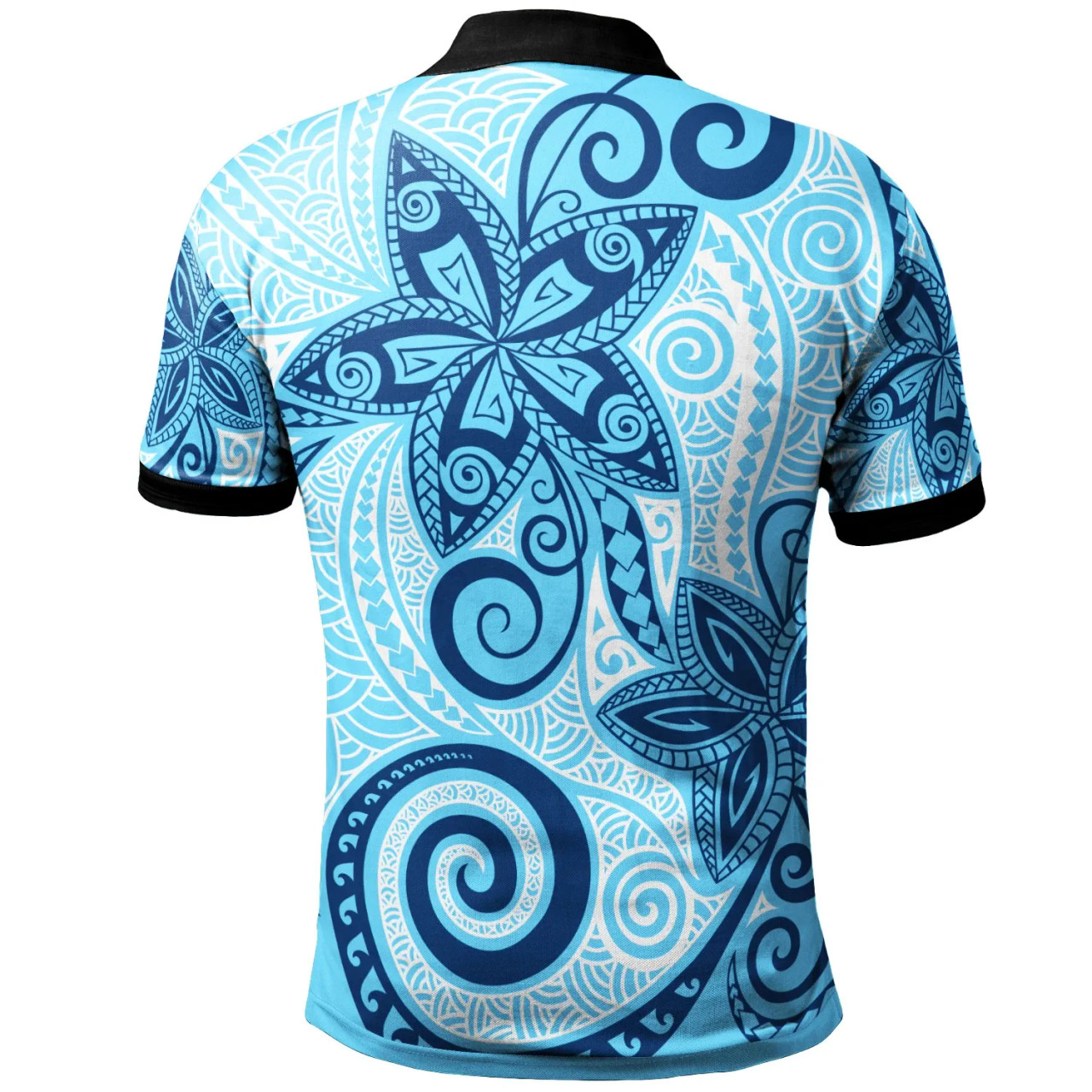 Wallis and Futuna Polo Shirt - Tribal Plumeria Pattern 2