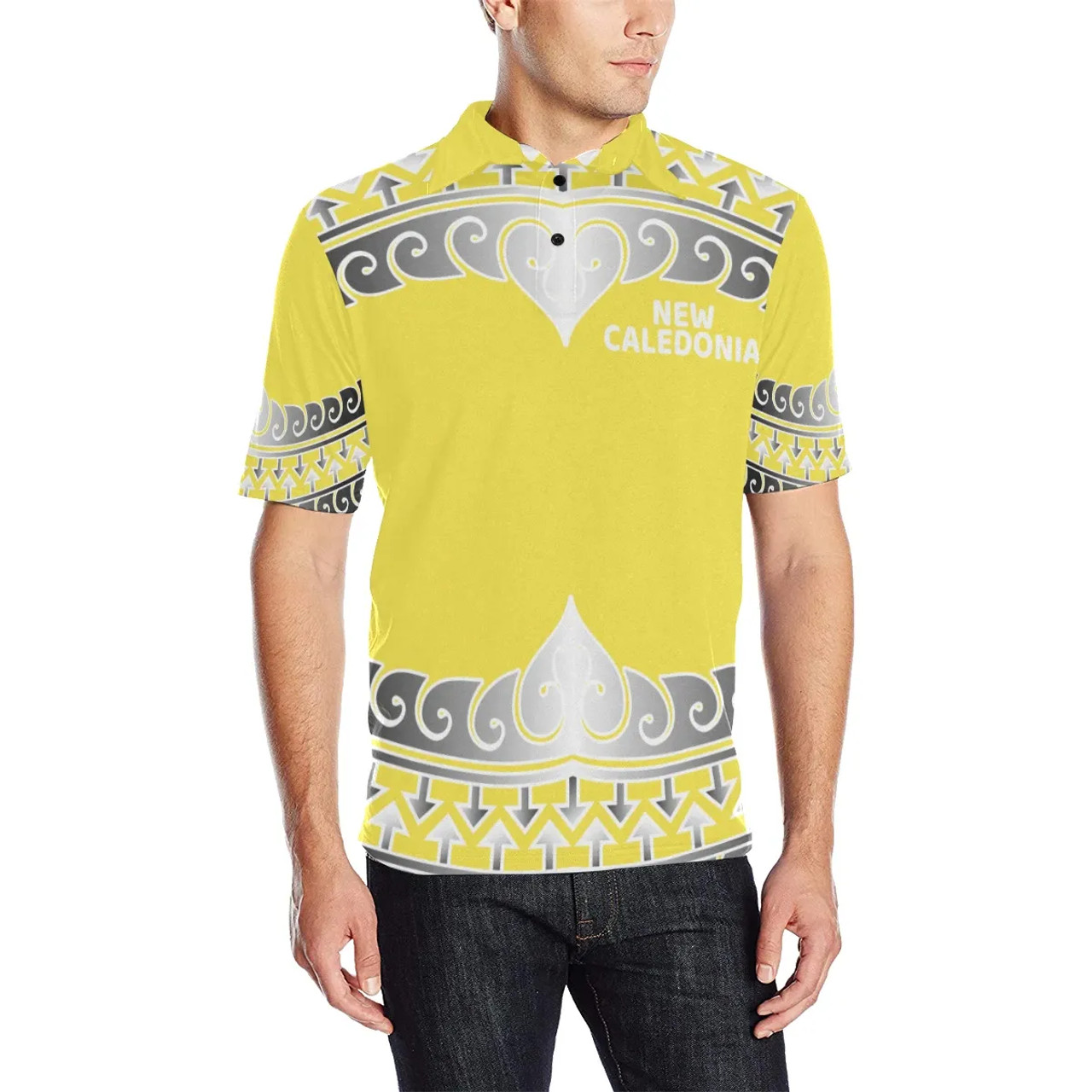 New Caledonia Polo Shirt - New Caledonia Wave Style 1