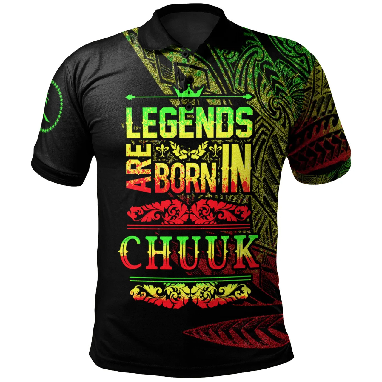 Chuuk State Polo Shirt - Legends Are Born In Reggae Color 1