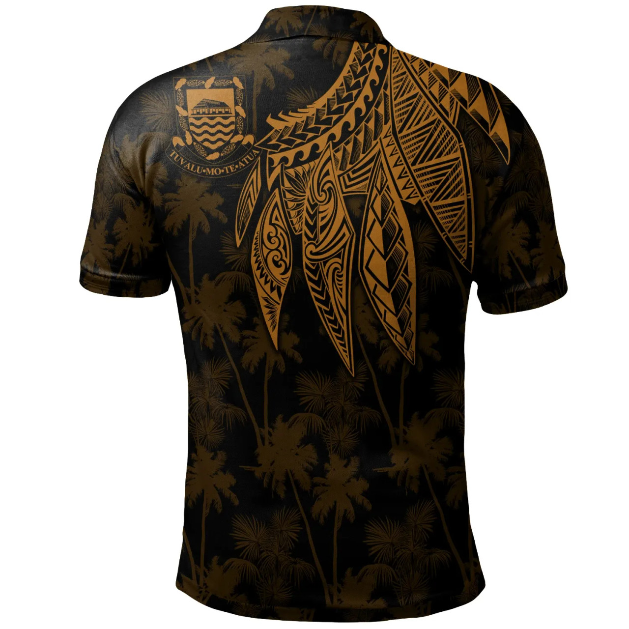 Tuvalu Personalised Polo - Polynesian Wings (Golden) 2