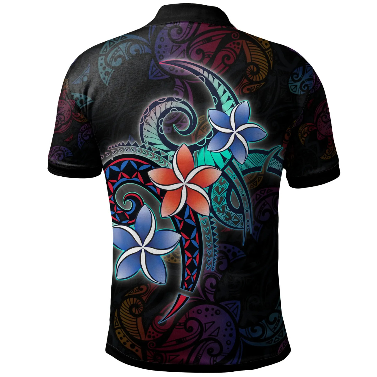 Niue Polo Shirt - Plumeria Flowers Style 2