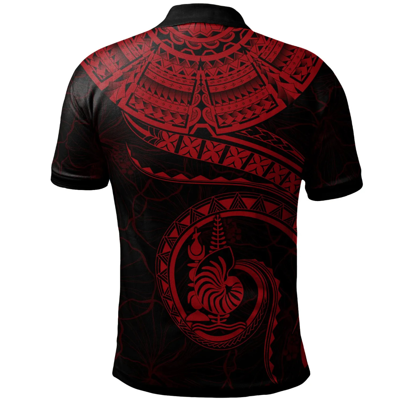 New Caledonia Polynesian Personalised Polo Shirt - New Caledonia Waves (Red) 2