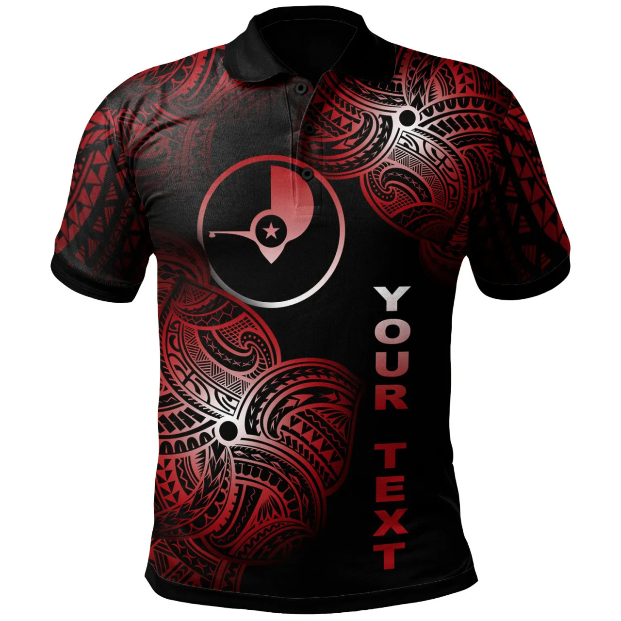 Yap Micronesia Custom Personalized Polo Shirt - Yap Tribal Flower Red 1