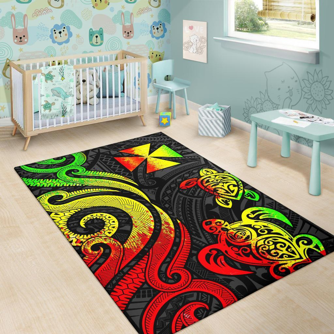 Wallis and Futuna Area Rug - Reggae Tentacle Turtle Polynesian 6