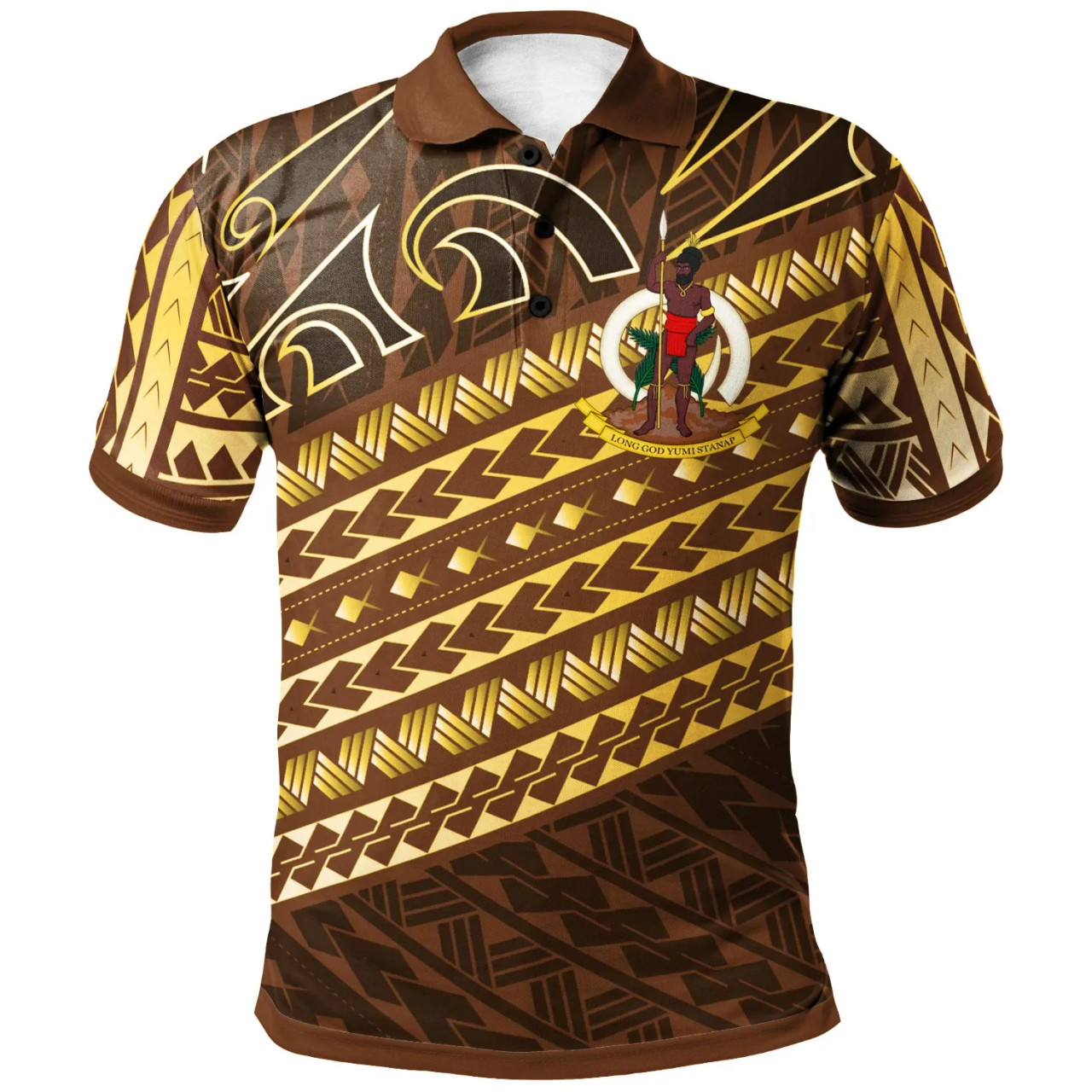 Vanuatu  Custom Personalised Polo Shirt - Polynesian Diagonal Pattern 1