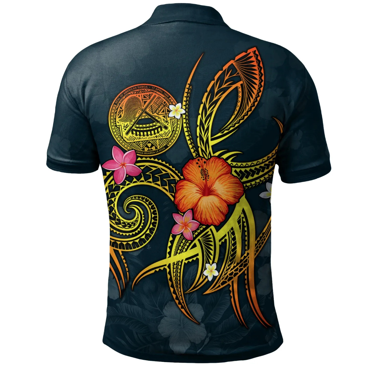 American Samoa Polynesian Personalised Polo Shirt - Legend of American Samoa (Blue) 2