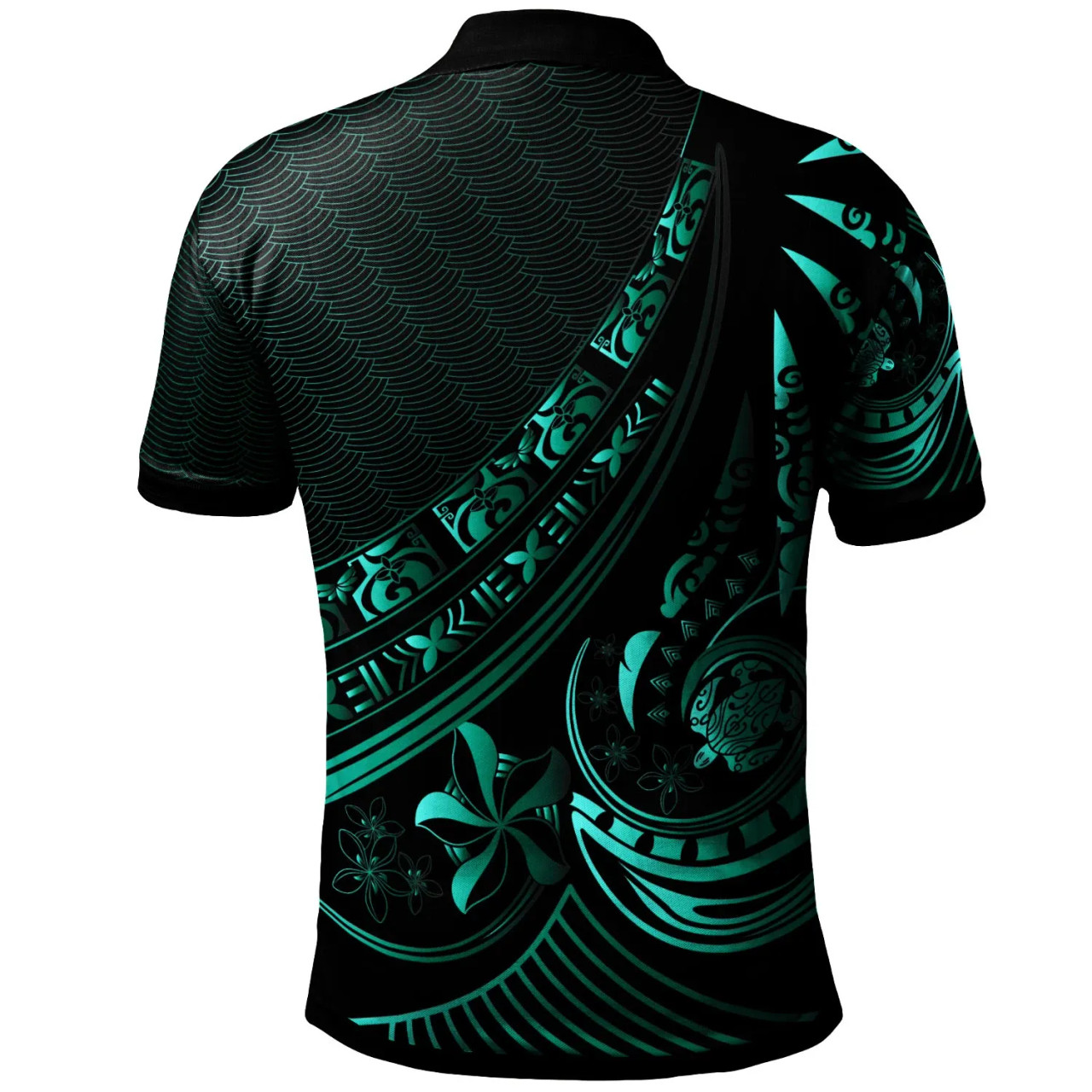 Tonga Polo Shirt - The Flow Of The Ocean Green 2