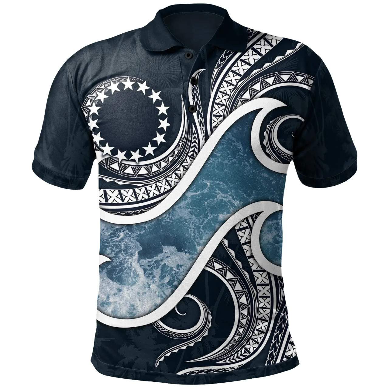 Cook Islands Polynesian Polo Shirt - Ocean Style 1