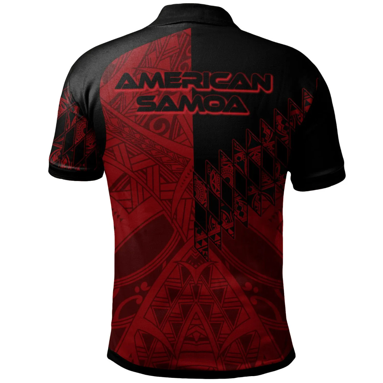 American Samoa Polo Shirt - Red Color Symmetry Style 2