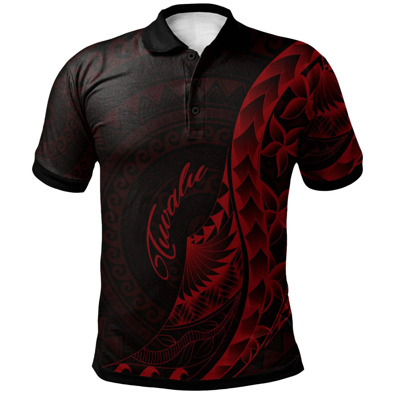 Tuvalu Polo Shirt - Polynesian Pattern Style Gold Color 1