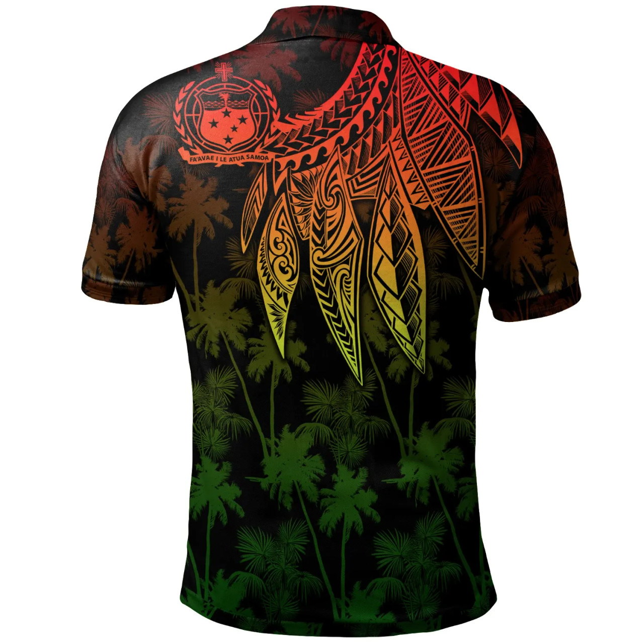 Samoa Polo Shirt - Polynesian Wings (Reggae) 2