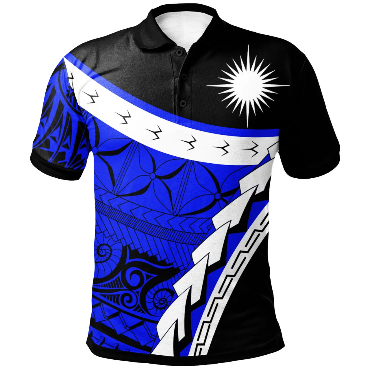 Marshall Islands Custom Personalised Polo Shirt - Proud Of Marshall Islands Blue Color 1