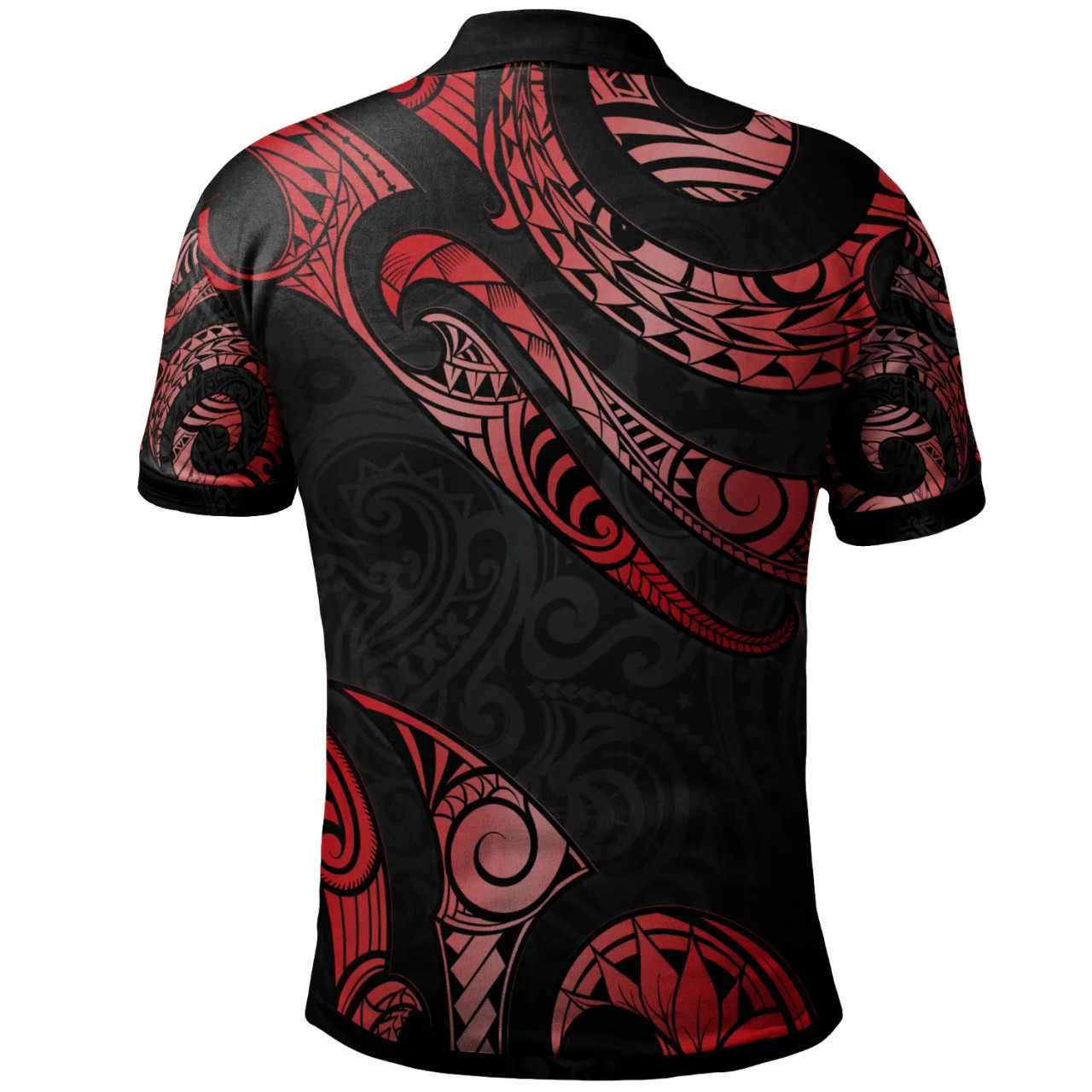 Tokelau Polynesian Custom Personalised Polo Shirt - Poly Tattoo Red Version 2