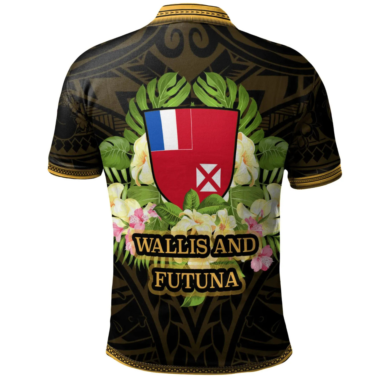 Wallis and Futuna Polo Shirt - Polynesian Gold Patterns Collection 2