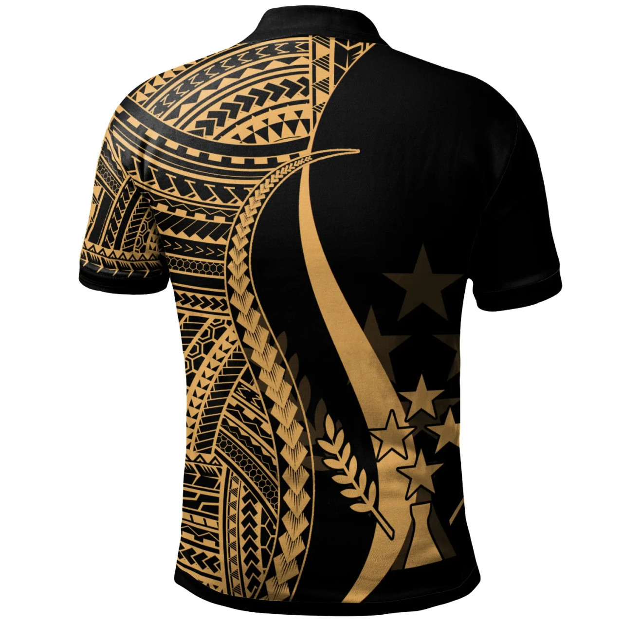 Kosrae Polo Shirt Gold - Polynesian Tentacle Tribal Pattern 2