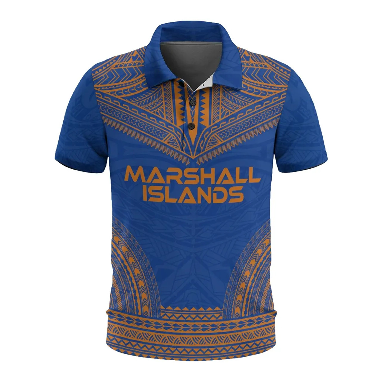 Marshall Islands Polo Shirt - Marshall Islands Flag Polynesian Chief Tattoo Flag Version 1