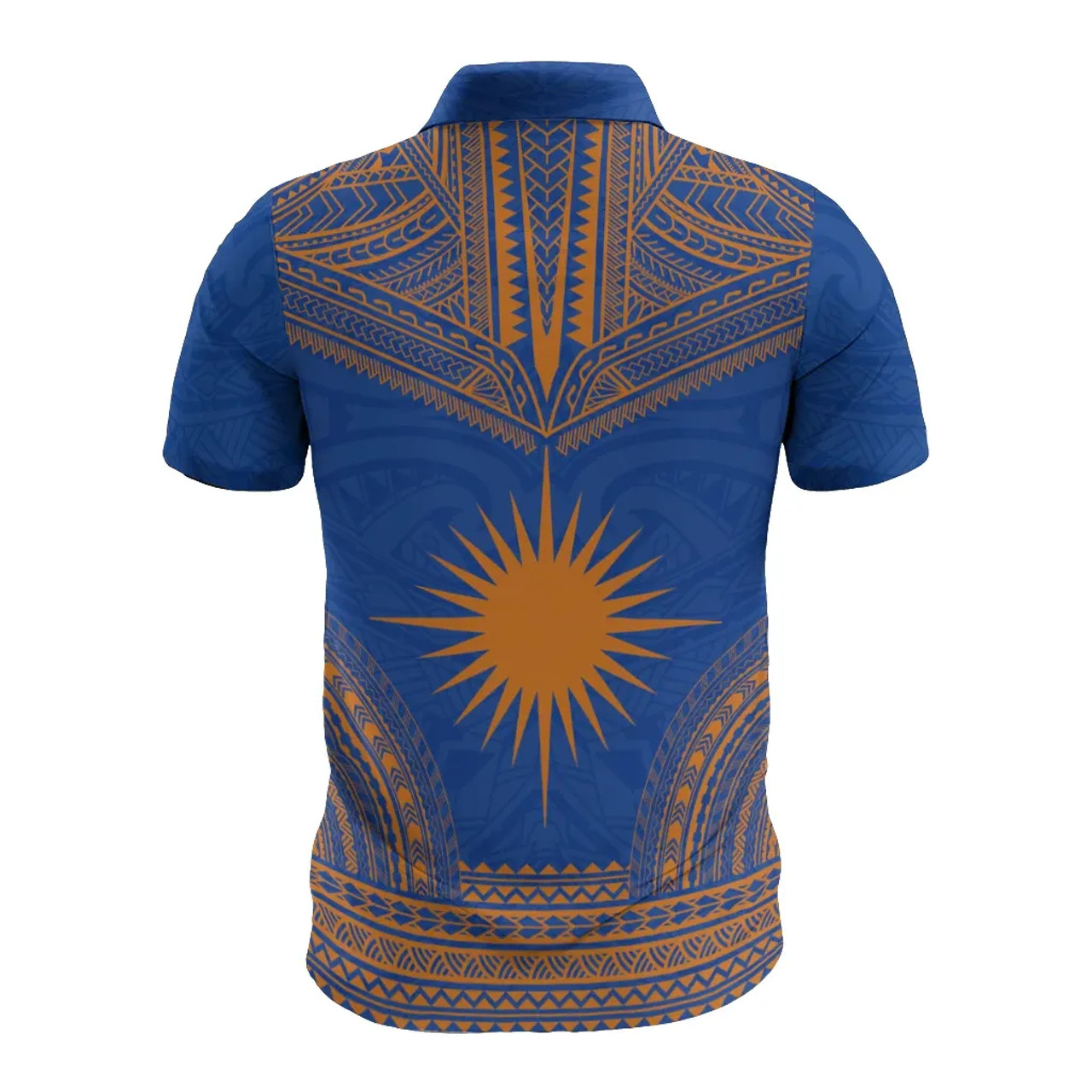 Marshall Islands Polo Shirt - Marshall Islands Flag Polynesian Chief Tattoo Flag Version 2