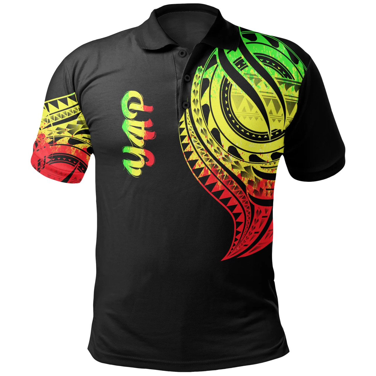 Yap State Polo Shirt - Yap State Tatau Reggae Patterns 1