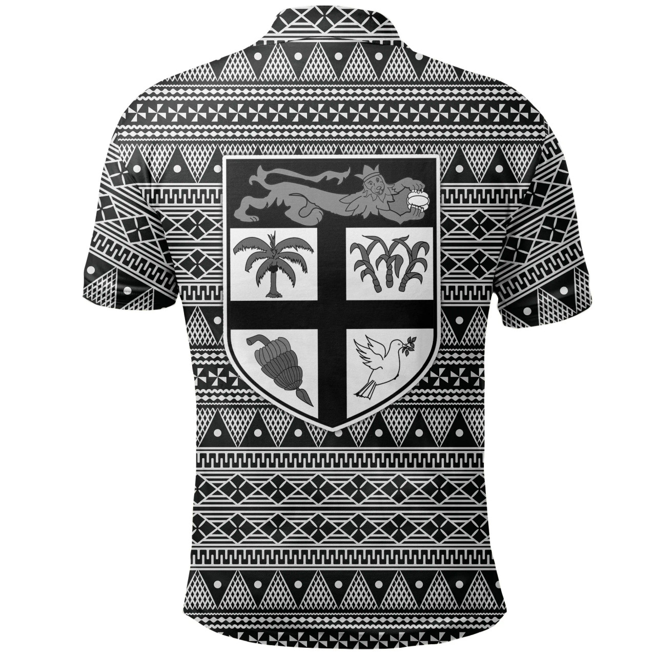 Fiji Polynesian Polo Shirt - Tapa Pattern Rugby Ball 2