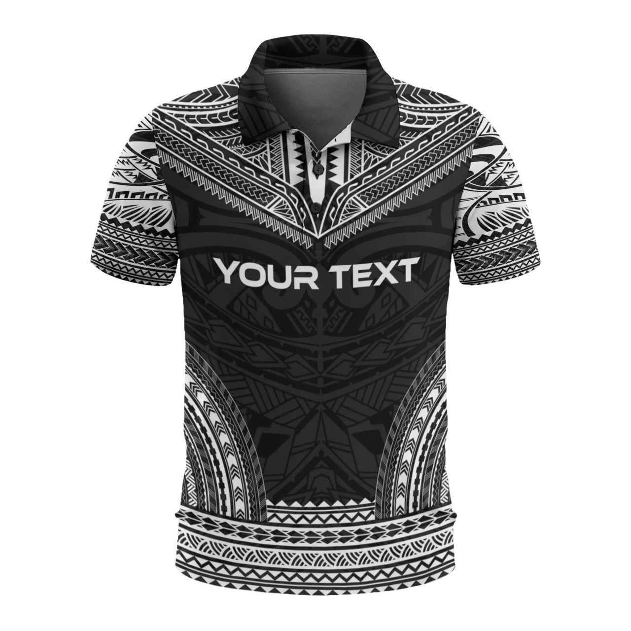 Tokelau Custom Personalised Polo Shirt - Tokelau Flag Polynesian Chief Tattoo Black Version 1