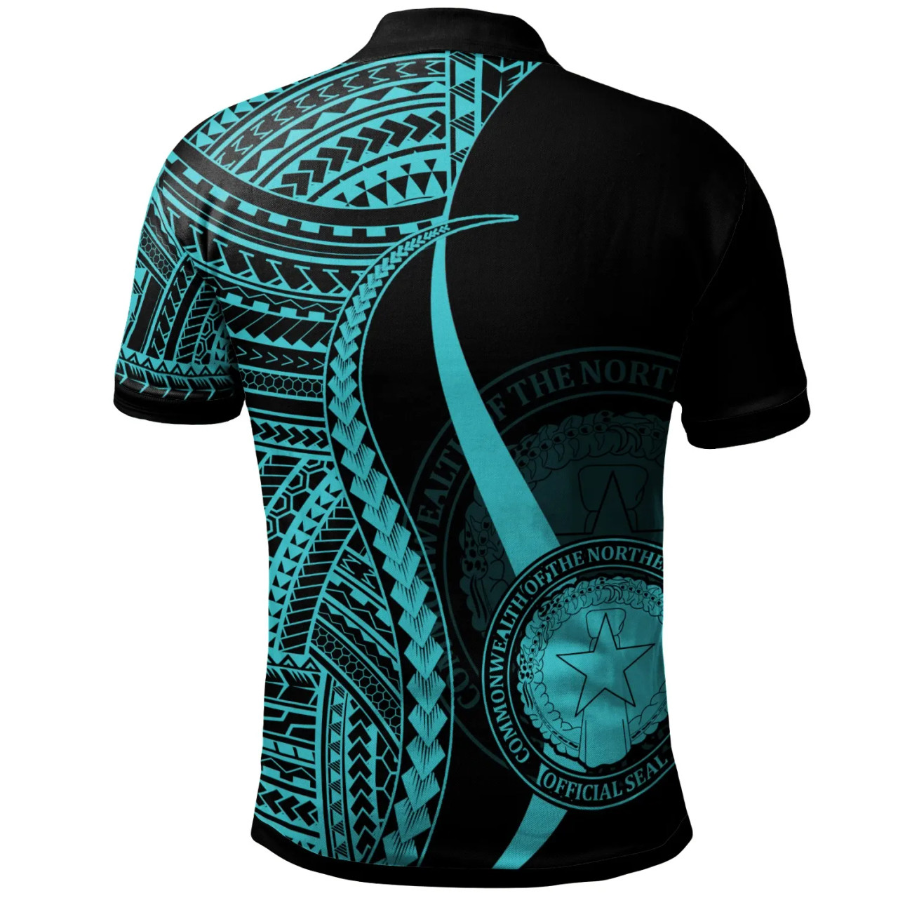 Northern Mariana Islands Custom Personalised Polo Shirt Turquoise - Polynesian Tentacle Tribal Pattern 2