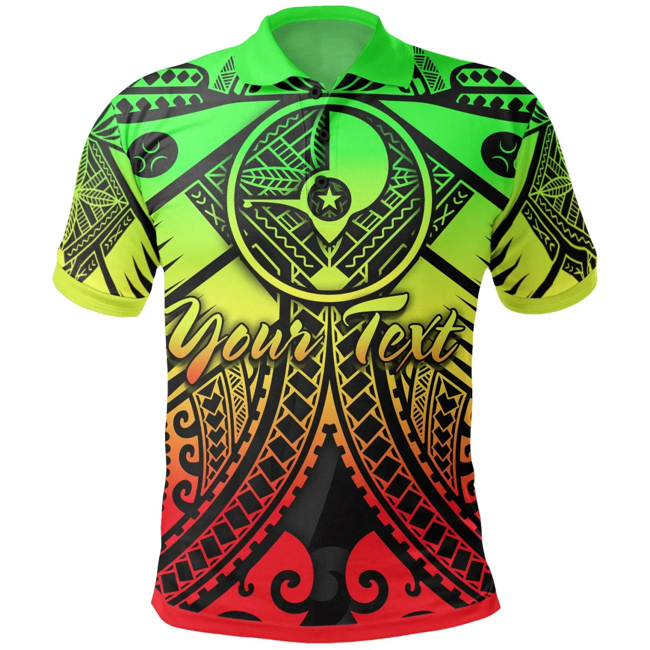 Yap Custom Personalised Polo Shirt - Reggae Seal with Polynesian Tattoo