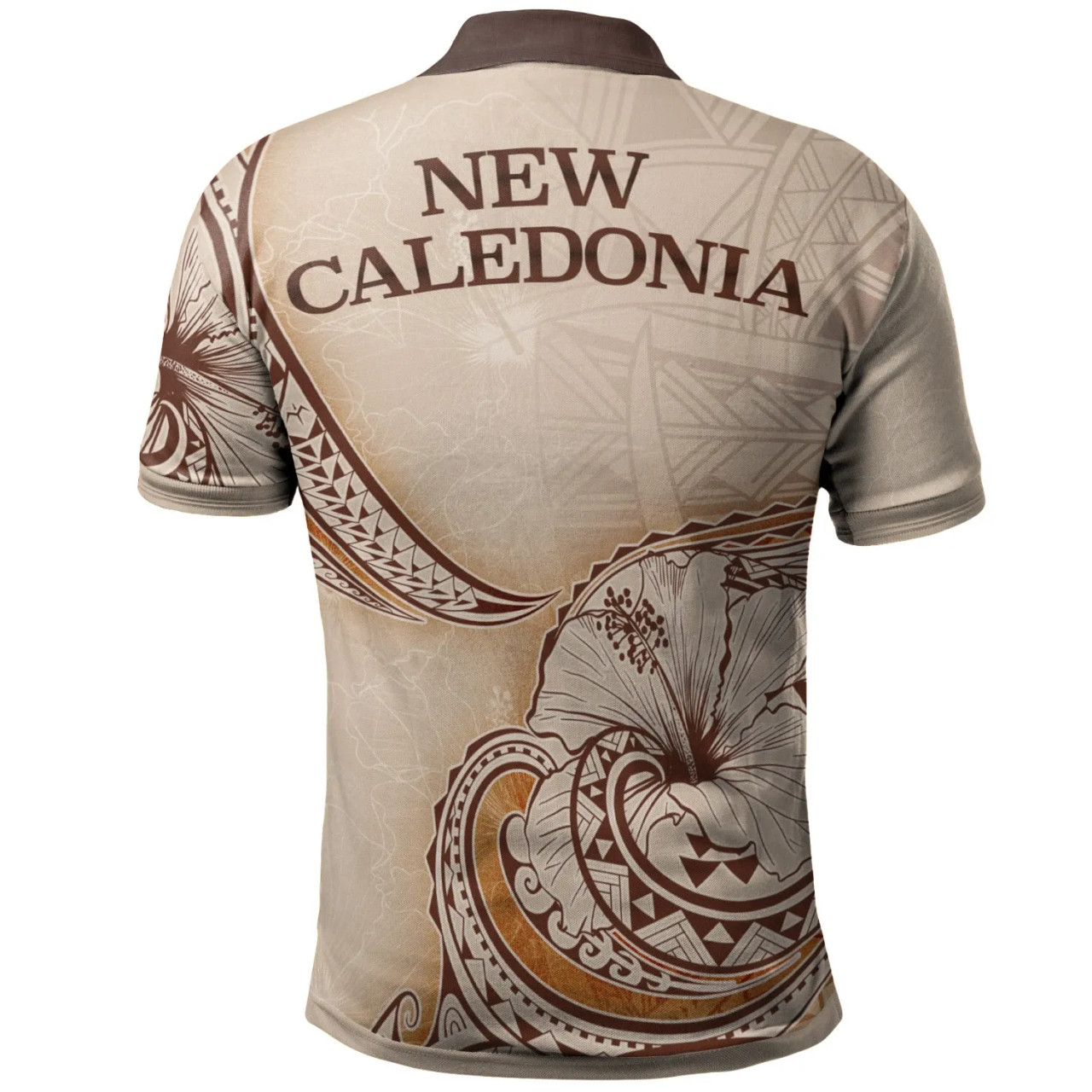 New Caledonia Polo Shirt - Hibiscus Flowers Vintage Style 2