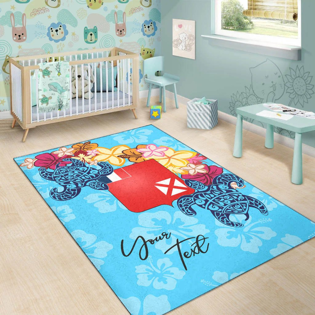 Wallis and Futuna Area Rug - Custom Personalised Tropical Style Polynesian 2