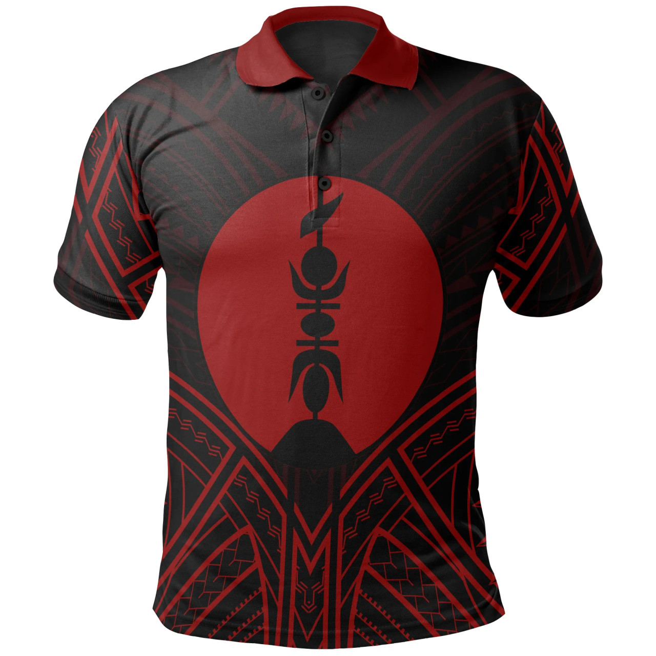 New Caledonia Polo Shirt - New Caledonia Seal Red Tribal Patterns 1