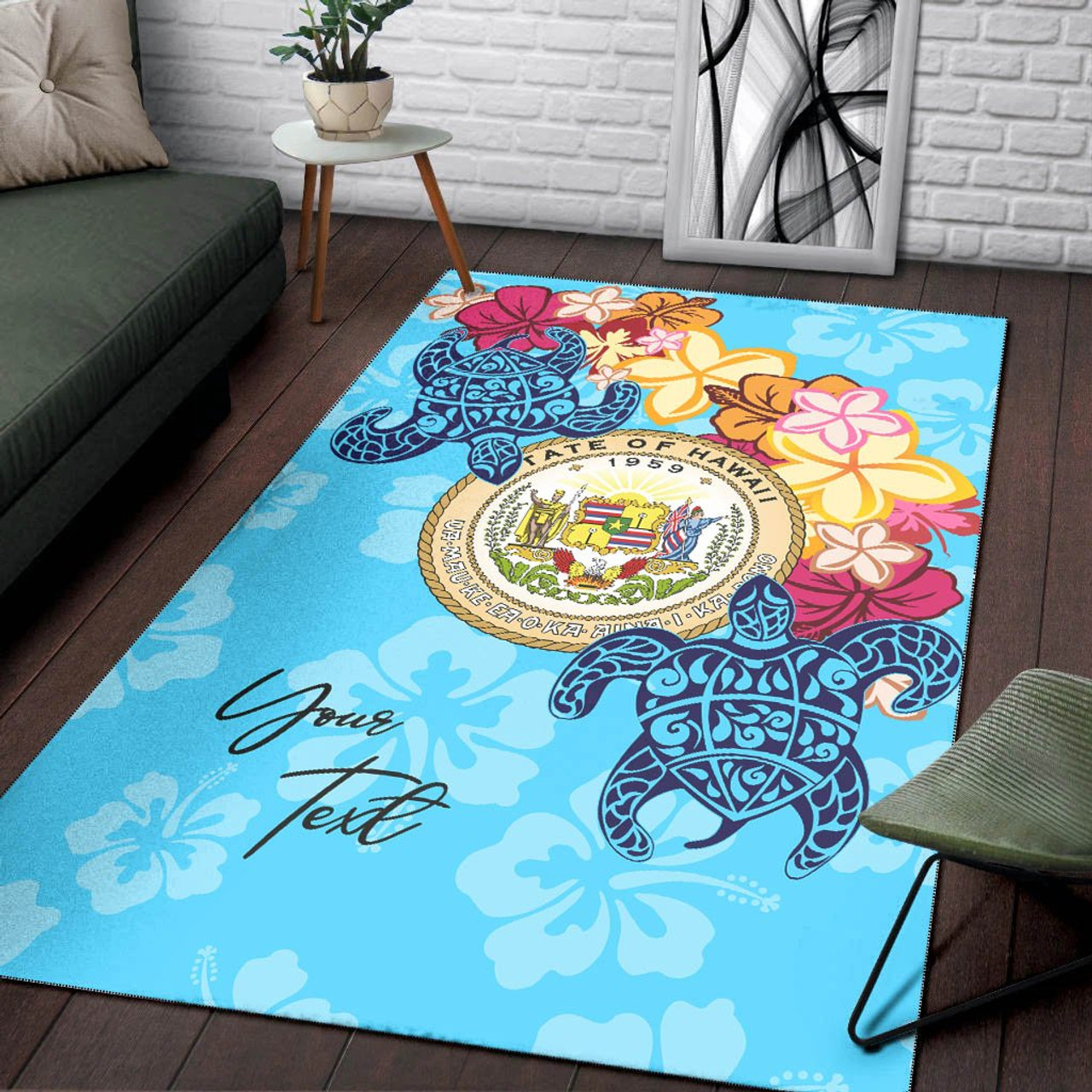 Hawaii Area Rug - Custom Personalised Tropical Style Polynesian 6