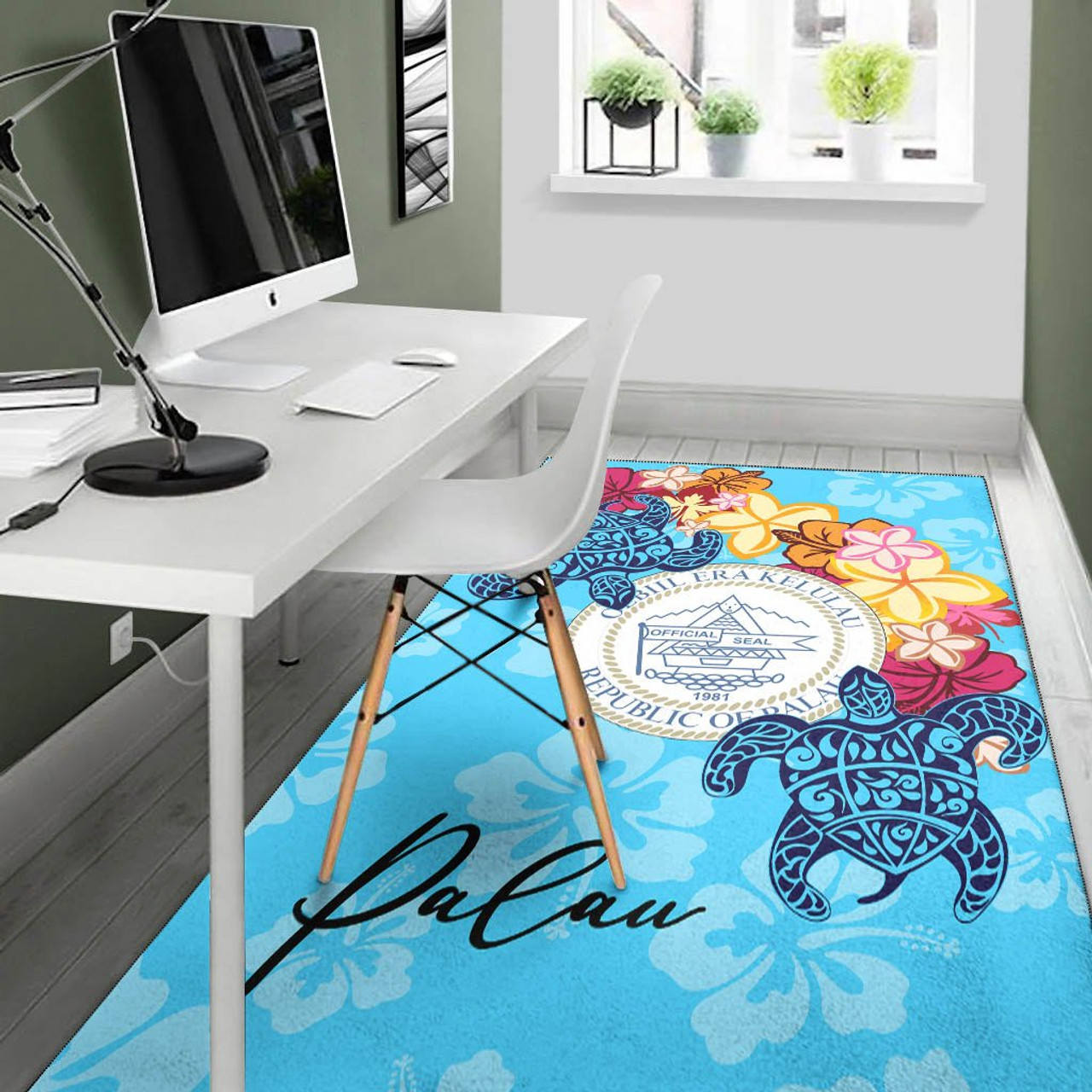 Palau Area Rug - Tropical Style Polynesian 7