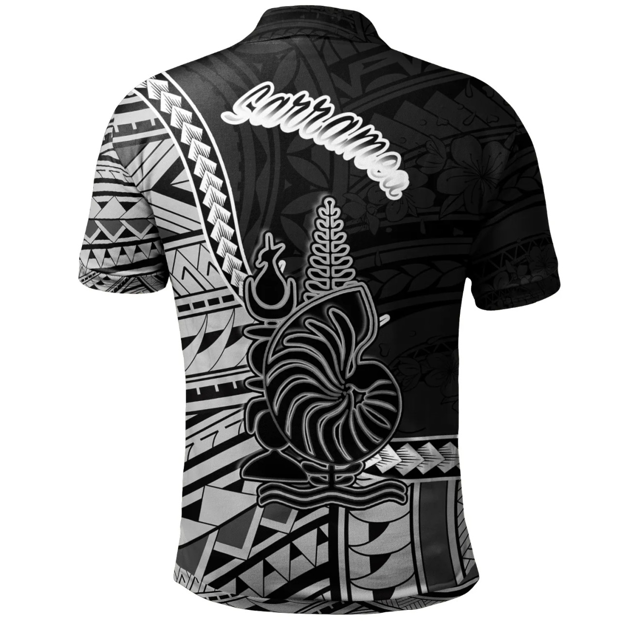 New Caledonia Islands Polo Shirt - Sarramea Seal Of New Caledonia Islands Polynesian Patterns 2