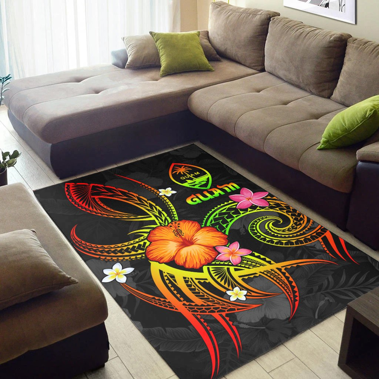 Guam Polynesian Area Rug - Legend of Guam (Reggae) Polynesian 2