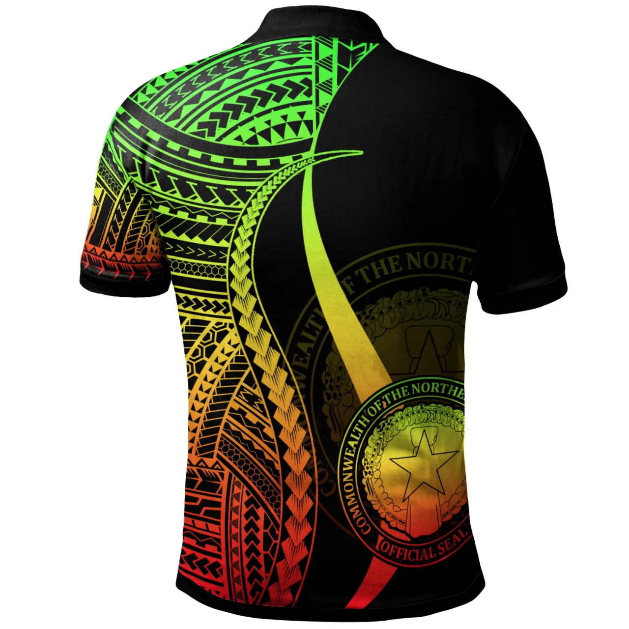 Northern Mariana Islands Custom Personalised Polo Shirt Reggae - Polynesian Tentacle Tribal Pattern 2