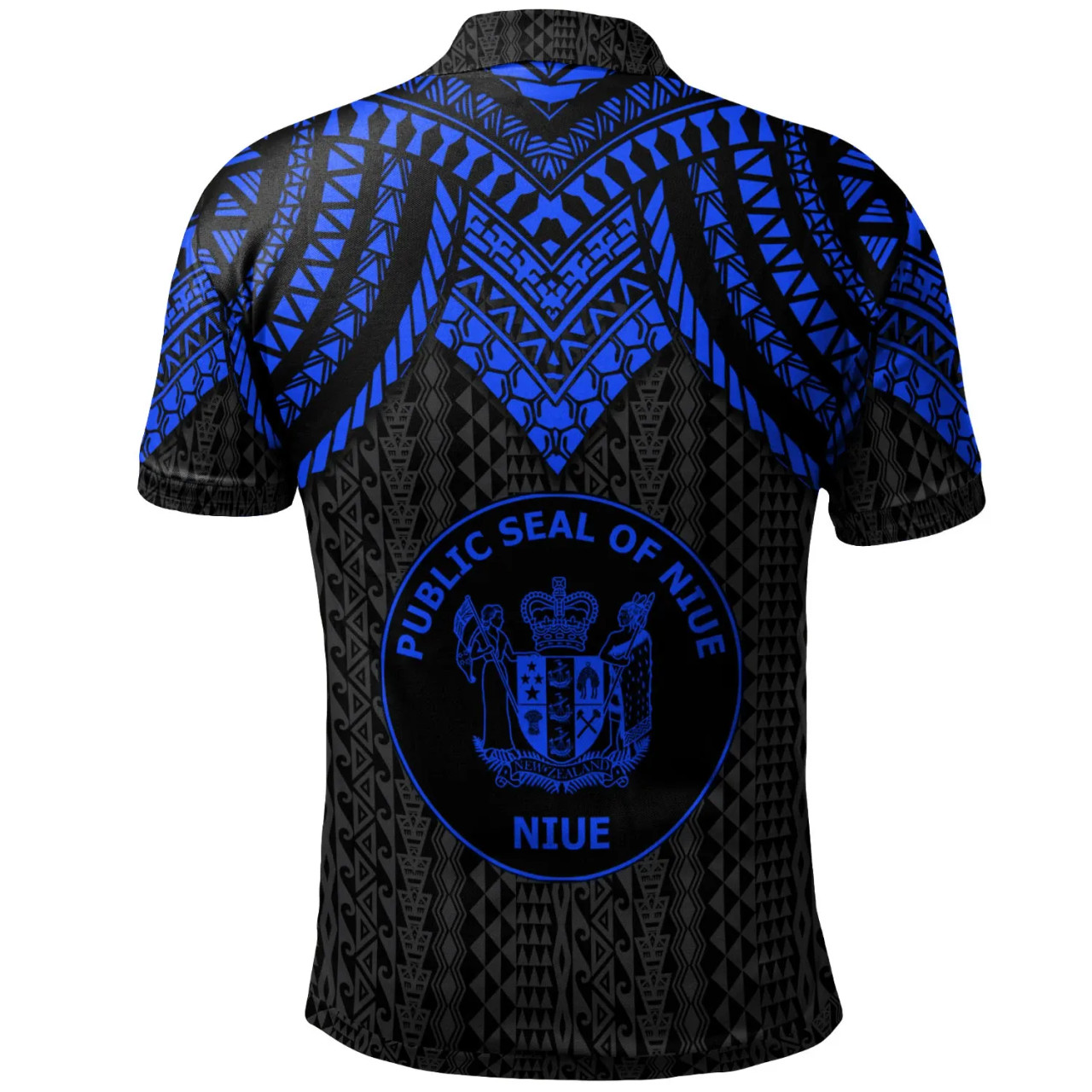 Niue Polo Shirt - Polynesian Armor Style Blue 2