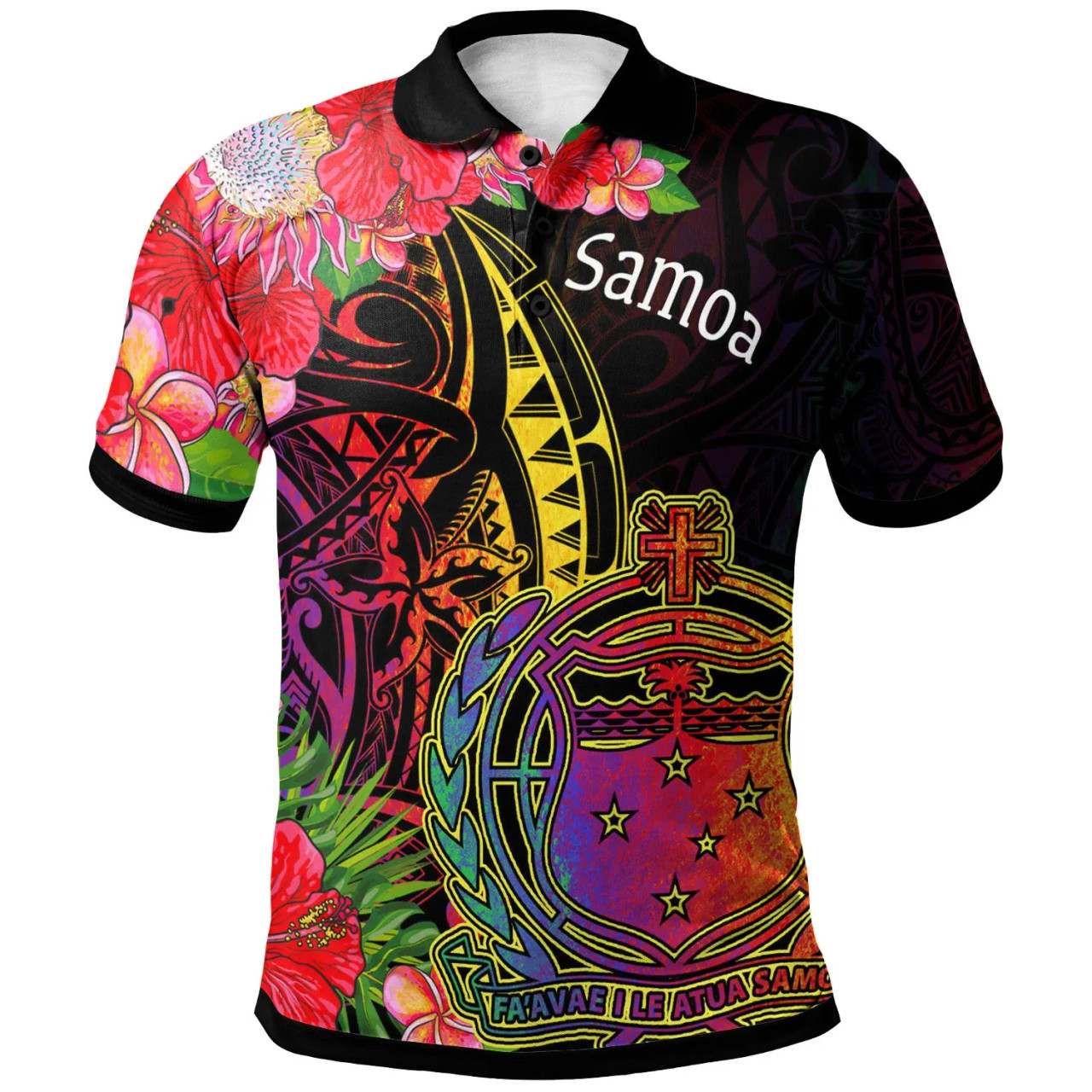 Samoa Polo Shirt - Tropical Hippie Style 1