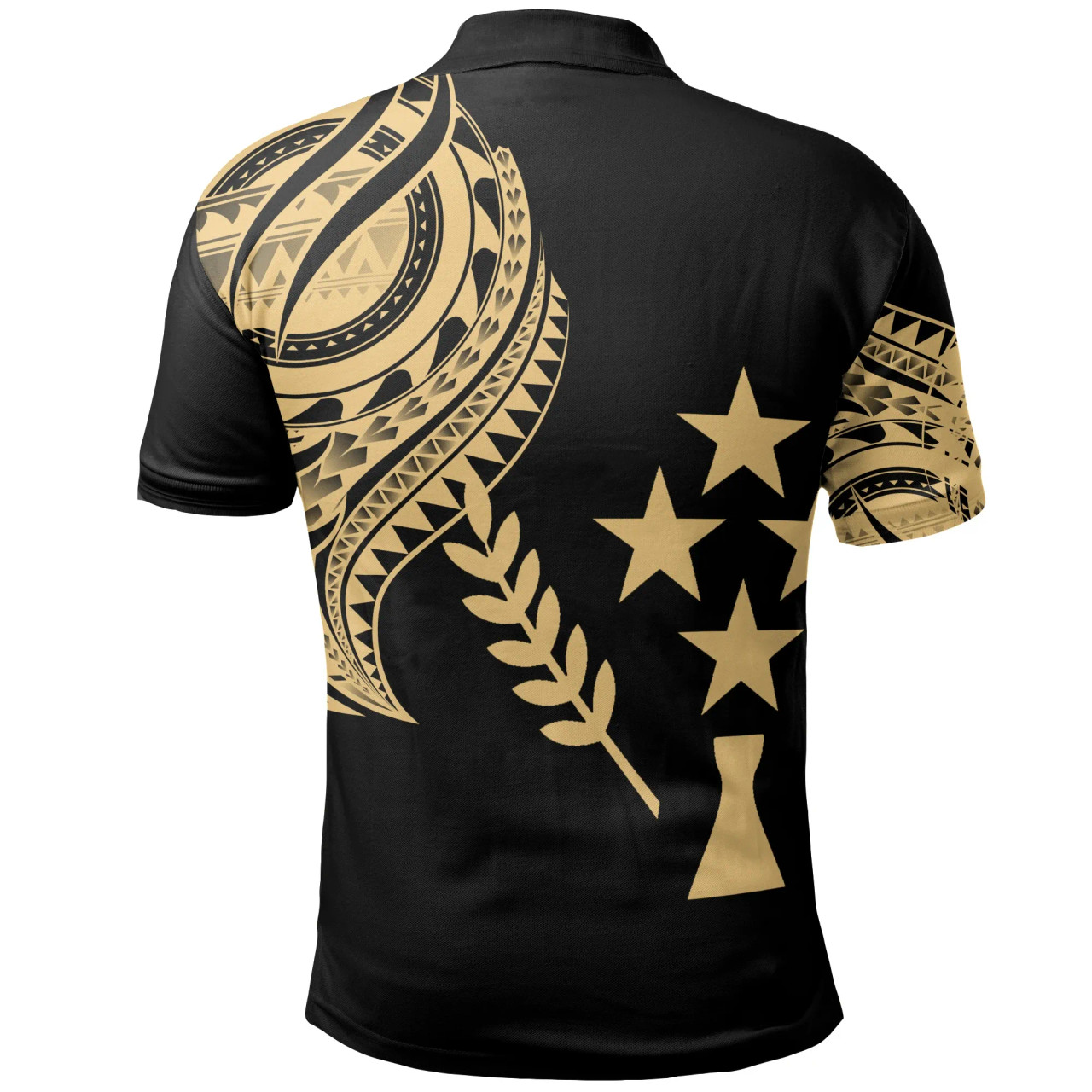 Kosrae State Polo Shirt - Kosrae State Tatau Gold Patterns 2