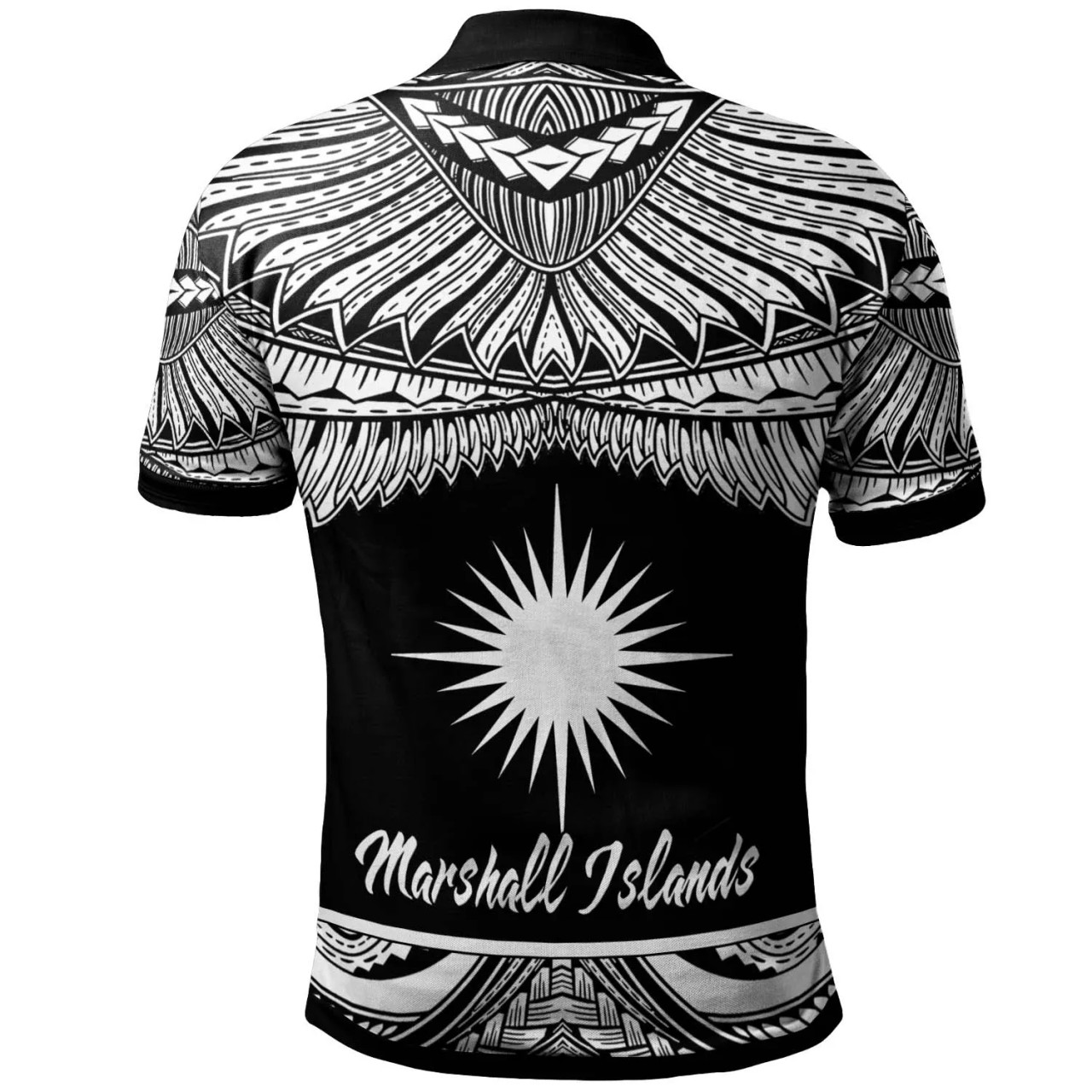 Marshall Islands Polynesian Custom Personalised Polo Shirt - Poly Tattoo White Version 2