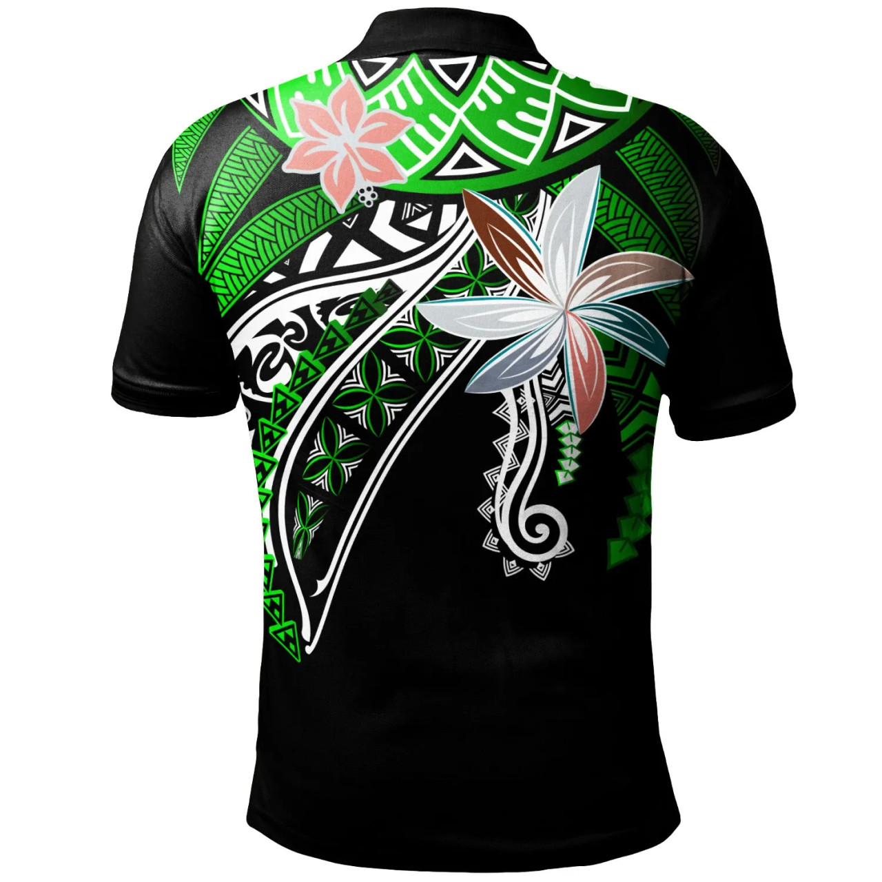 Polynesian Custom Personalised Polo Shirt - Fanciful Forest Green Color 2