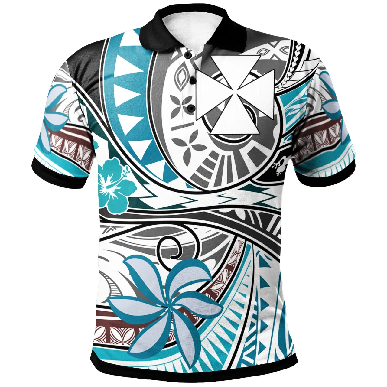 Wallis and Futuna Polo Shirt - Flower And Flow 1