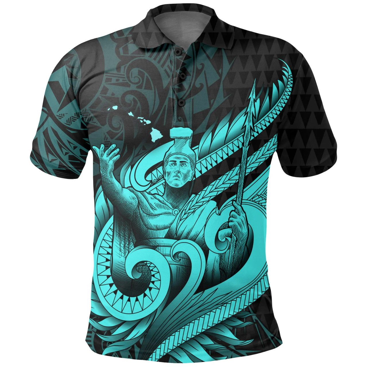 Hawaii Polo Shirt - Kamehameha King Emerald Color 1