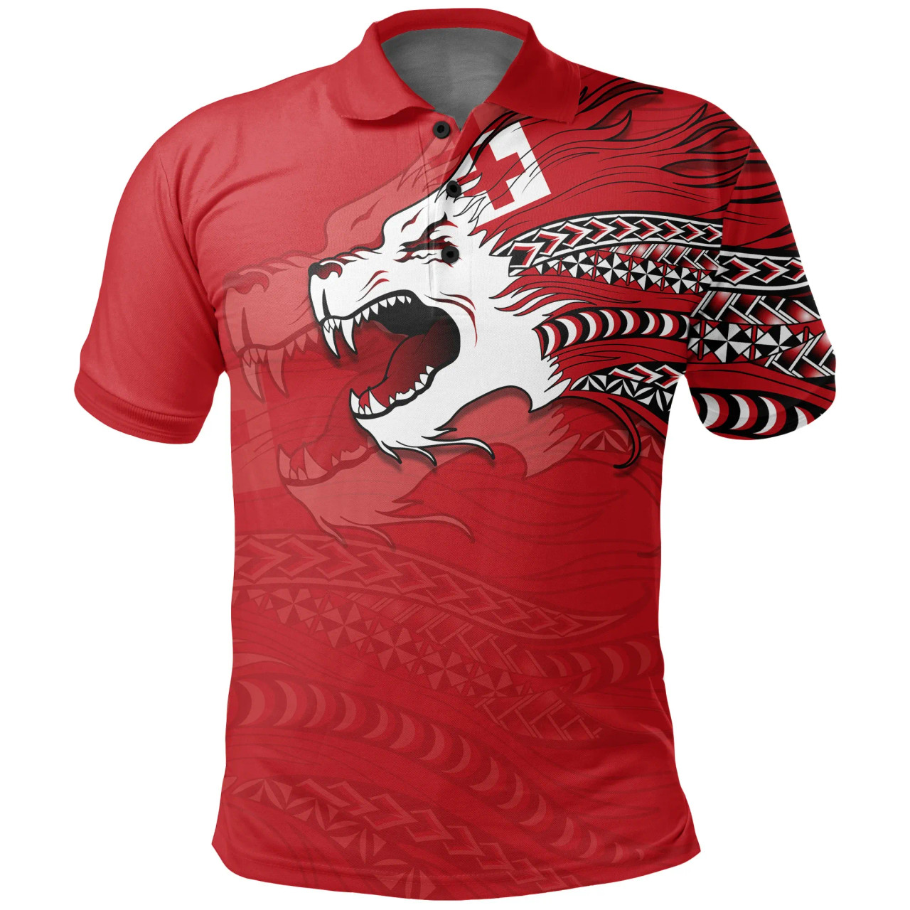 Tonga Polynesian Polo Shirt - Tongan Pride Lion 1