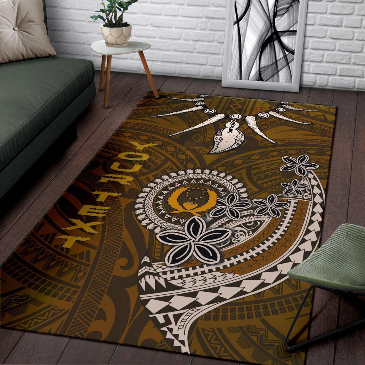 Pohnpei Custom Personalised Area Rugs - Polynesian Boar Tusk Polynesian 6