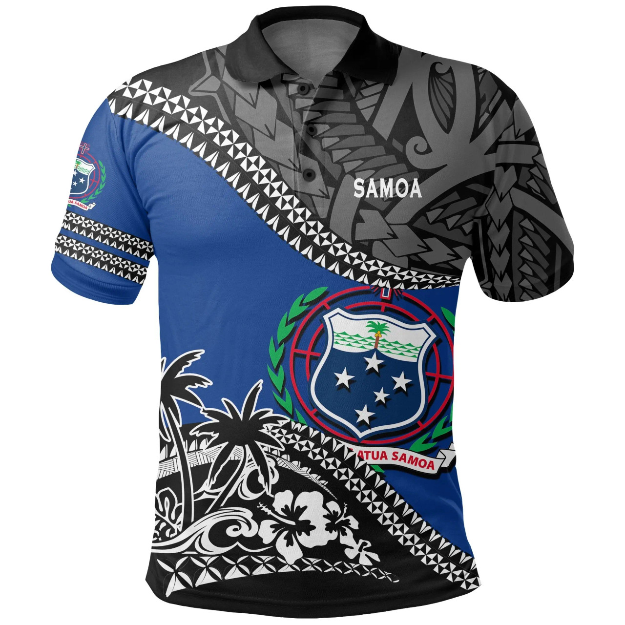 Samoa Polo Shirt Fall In The Wave 1