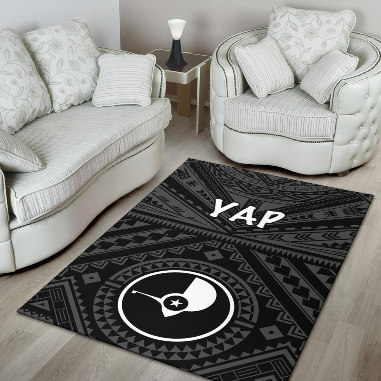 Yap Area Rug - Yap Seal With Polynesian Tattoo Style Polynesian 4