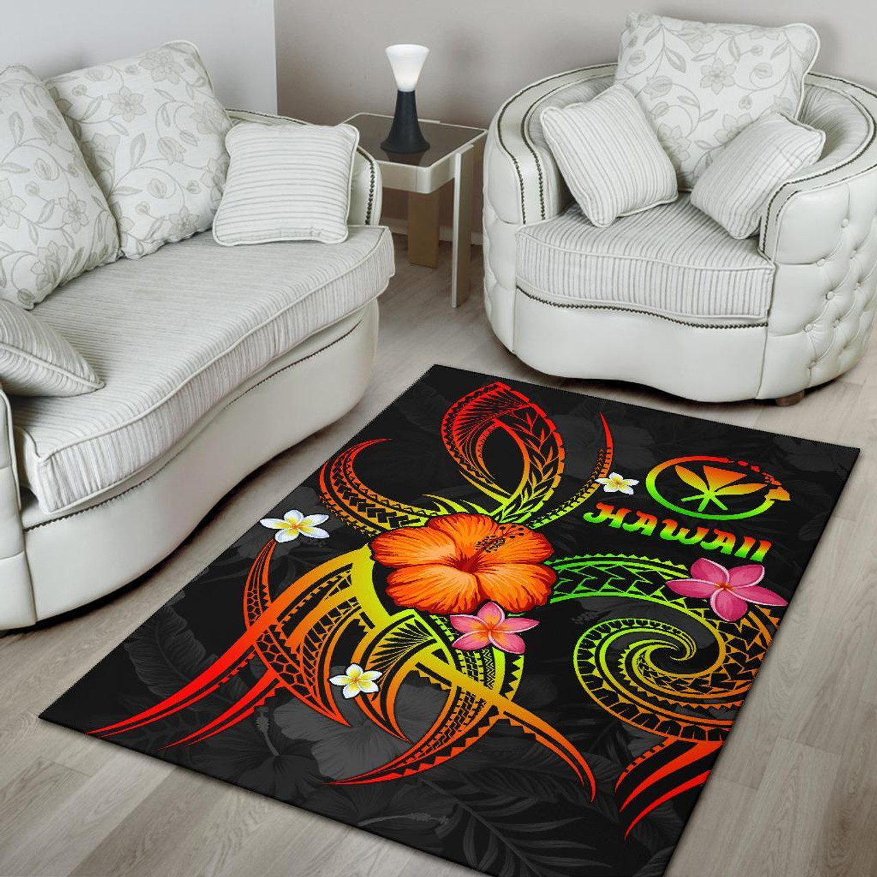 Polynesian Hawaii Area Rug - Legend of Kanaka Maoli (Reggae) Polynesian 4