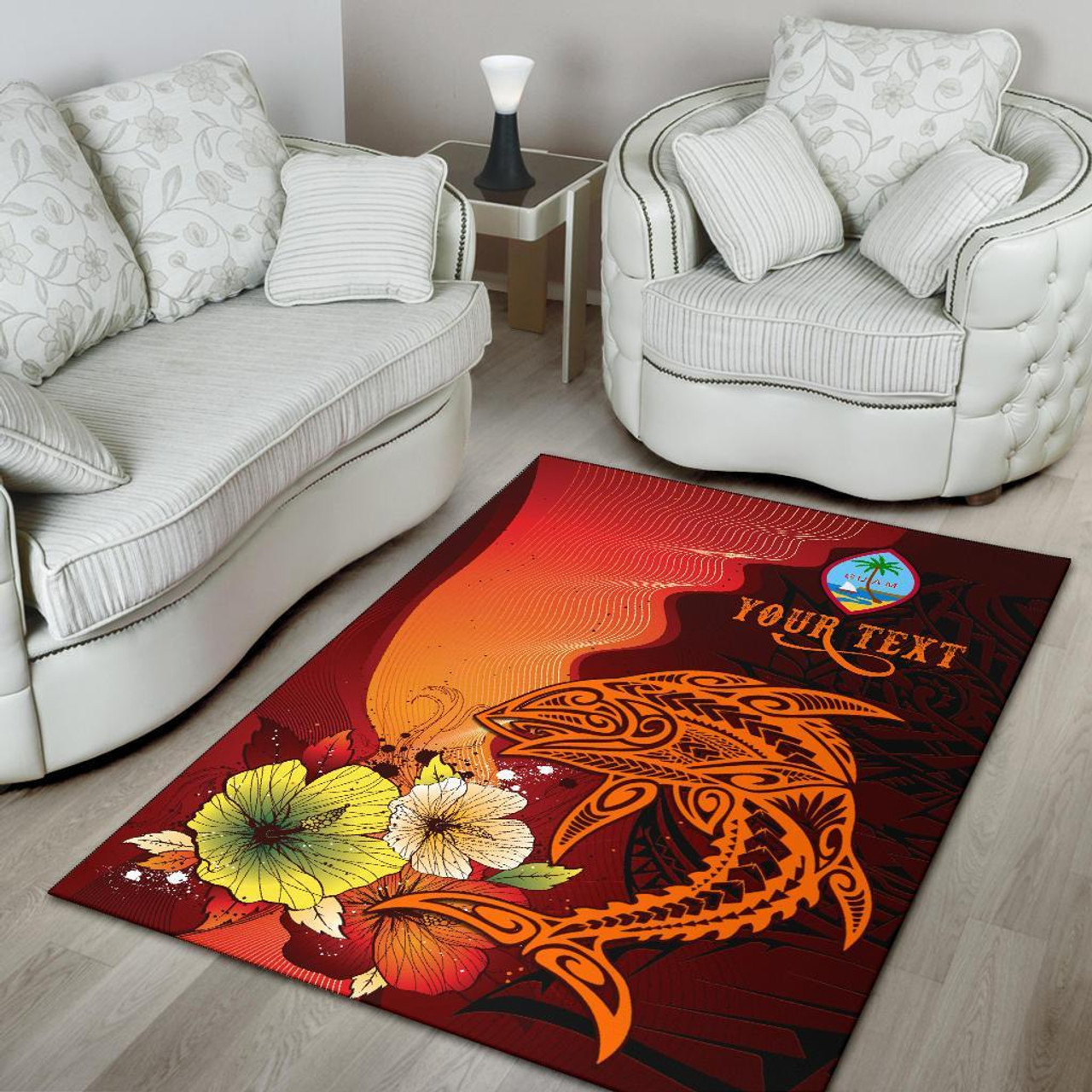 Guam Custom Personalised Area Rugs - Tribal Tuna Fish Polynesian 6