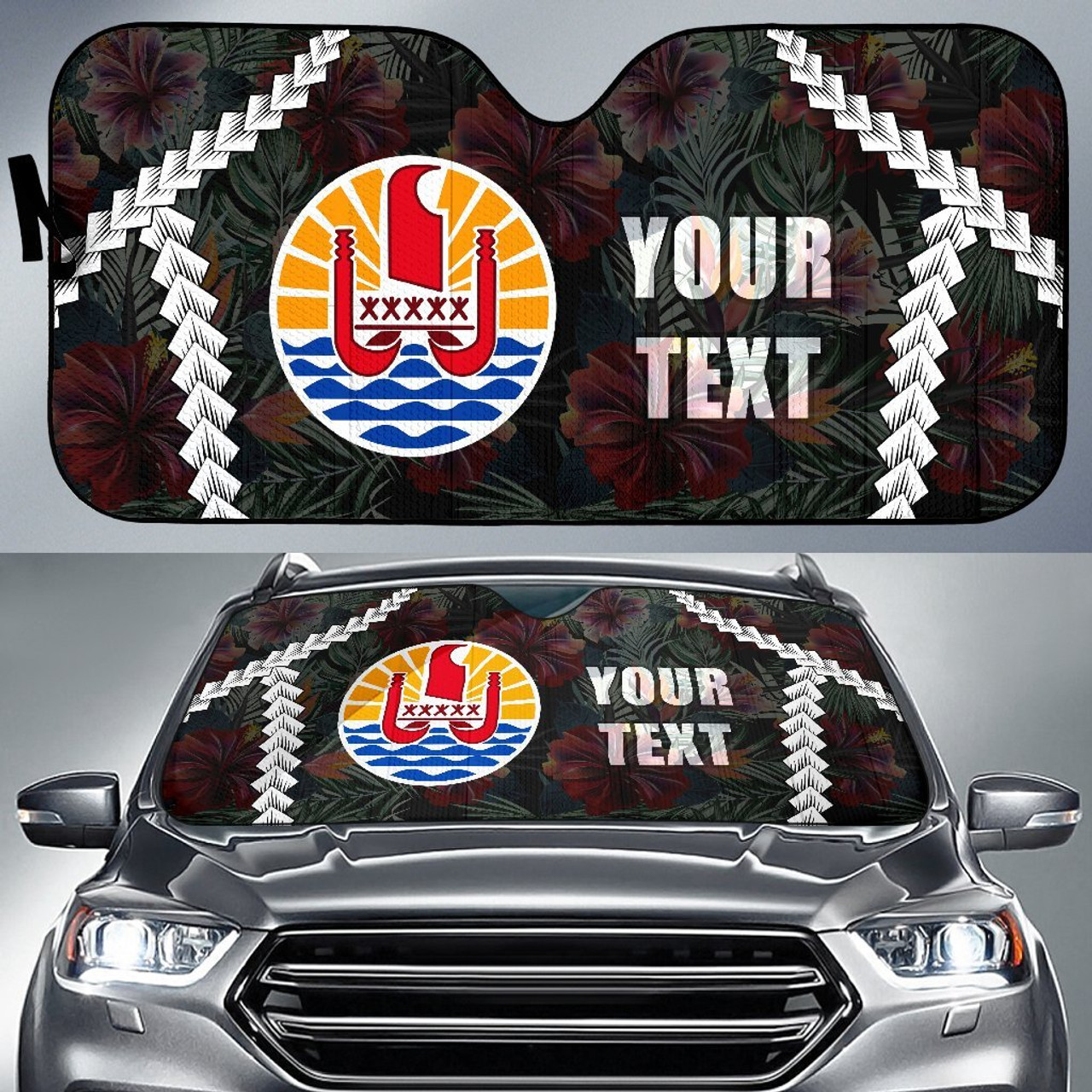 Tahiti Custom Personalised Auto Sun Shades - Chain Polynesian