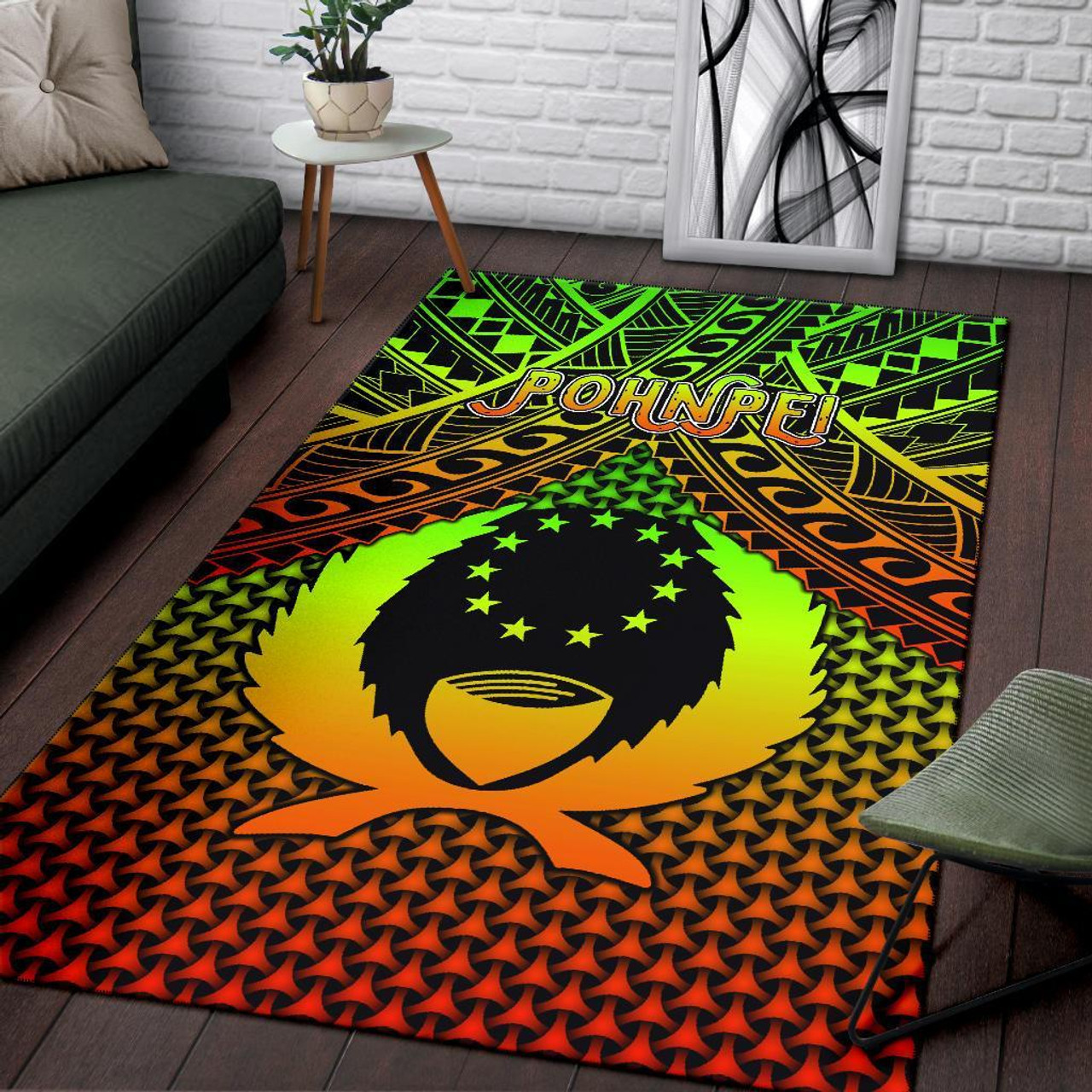 Polynesian Pohnpei Area Rug - Reggae Vintage Polynesian Patterns Polynesian 3