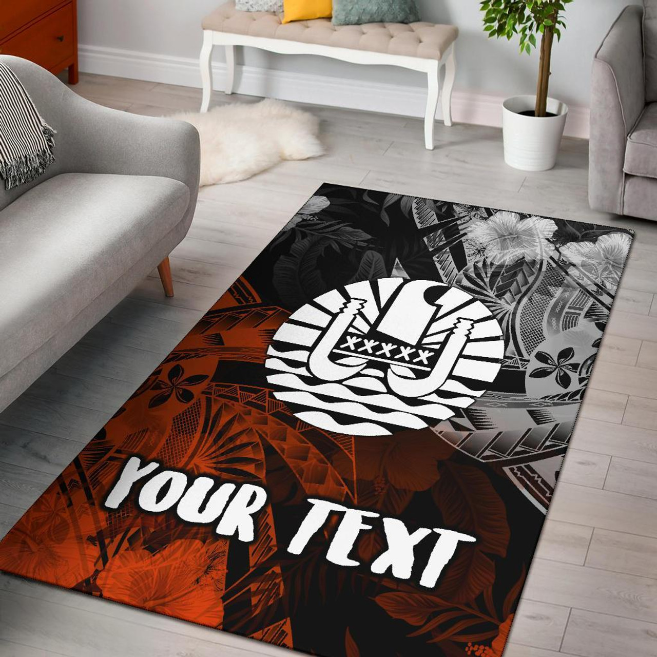 Tahiti Polynesian Personalised Area Rug - Vintage Polynesian Turtle Polynesian 1